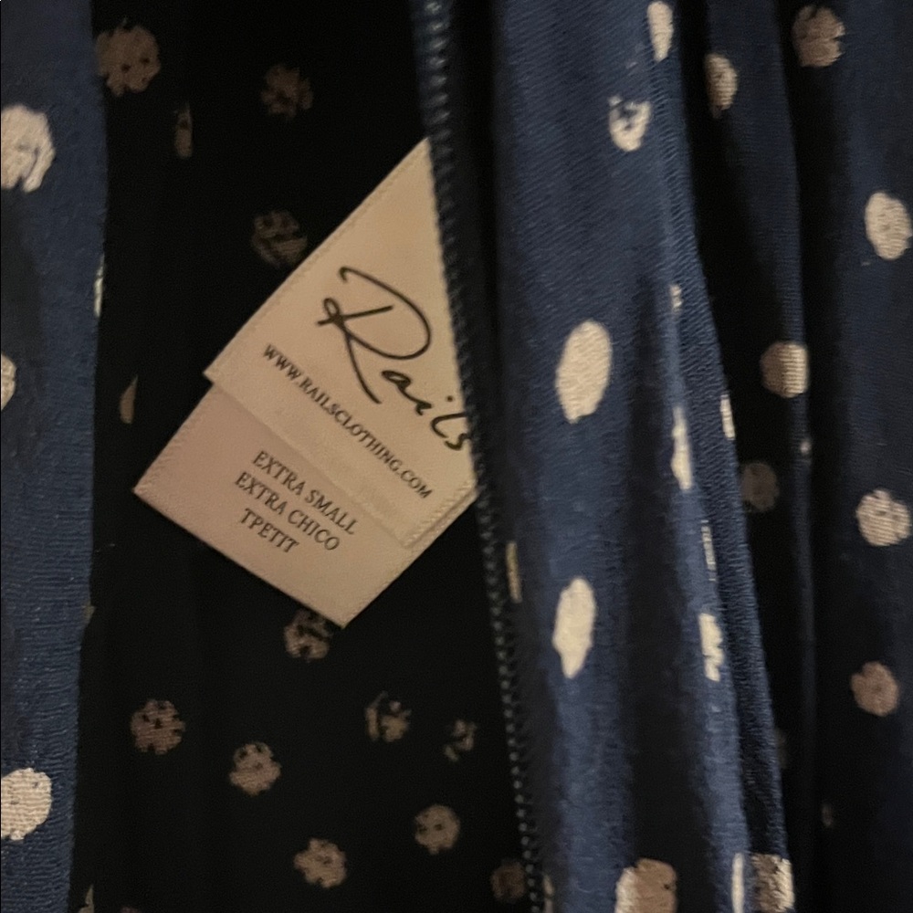 NWT Rails Navy Wide Legged Jumpsuit with Off White Polka Dots - Picture 8 of 9